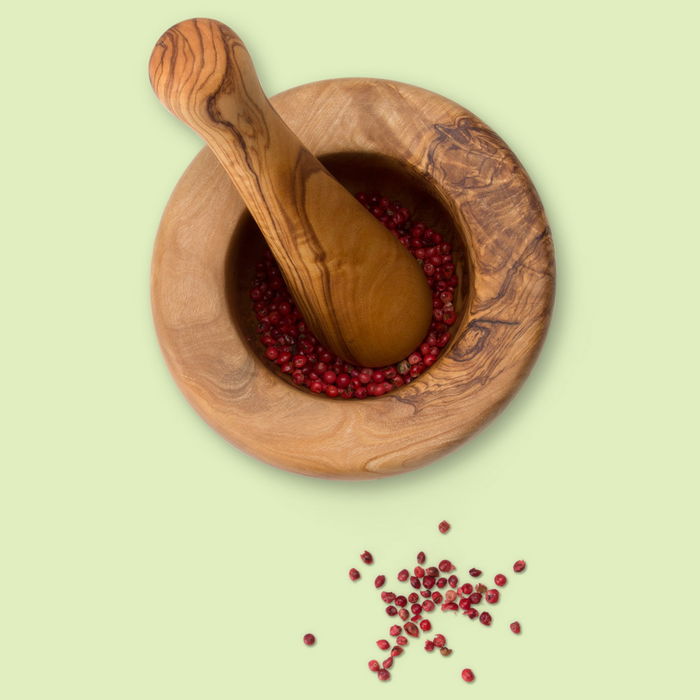 Continenta Mortero de madera de olivo diámetro 14 cm